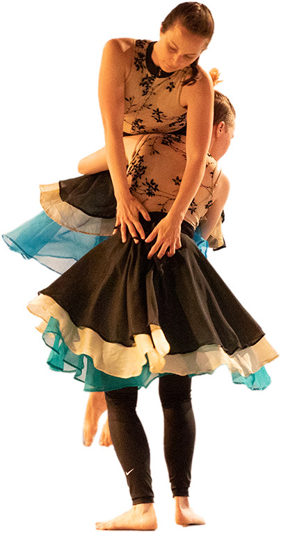 two dancers holding each other